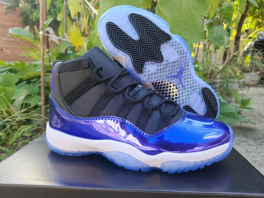 Air Jordan 11 Black Blue Men's Basketball Shoes-80